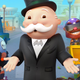 A cover illustration for Ubisoft's Monopoly Madness game featuring Mr. Monopoly.